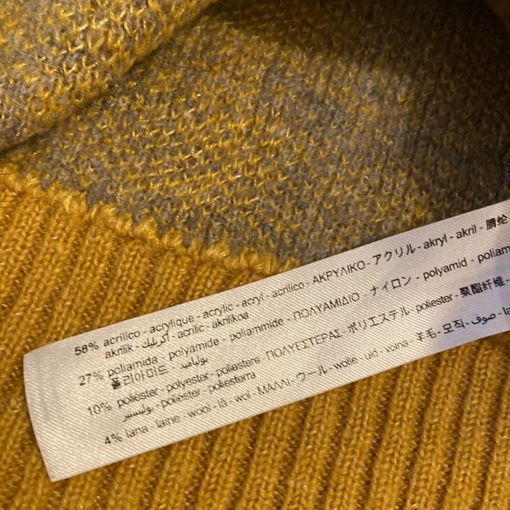 Zara Mustard and Gray Knit Sweater Vest . Style 4760/100/305 Size S - Picture 6 of 7